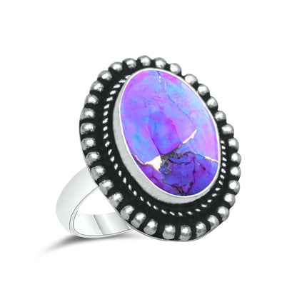 Purple Copper Turquoise Rings | Boho Statement Rings | Wholesale