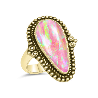 Oparex Nebula Opal Rings – Lab Created, Silver-Plated Brass | Wholesale - Made to Order