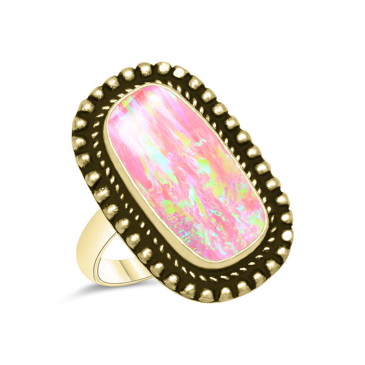 Oparex Nebula Opal Rings – Lab Created, Silver-Plated Brass | Wholesale - Made to Order