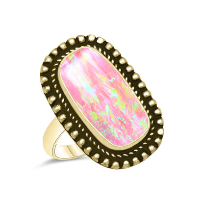 Oparex Nebula Opal Rings – Lab Created, Silver-Plated Brass | Wholesale - Made to Order