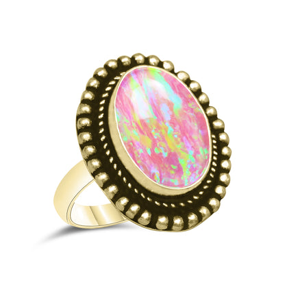 Oparex Nebula Opal Rings – Lab Created, Silver-Plated Brass | Wholesale - Made to Order