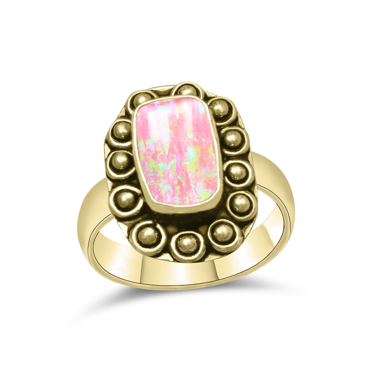 Oparex Nebula Opal Rings – Lab Created, Silver-Plated Brass | Wholesale - Made to Order