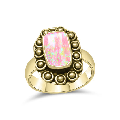 Oparex Nebula Opal Rings – Lab Created, Silver-Plated Brass | Wholesale - Made to Order