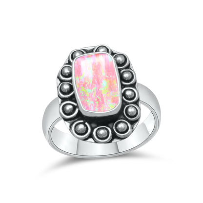 Oparex Nebula Opal Rings – Lab Created, Silver-Plated Brass | Wholesale - Made to Order