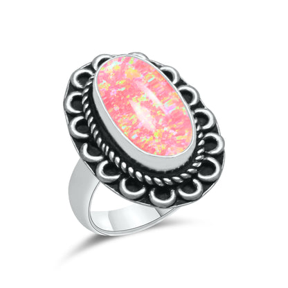 Oparex Nebula Opal Rings – Lab Created, Silver-Plated Brass | Wholesale - Made to Order