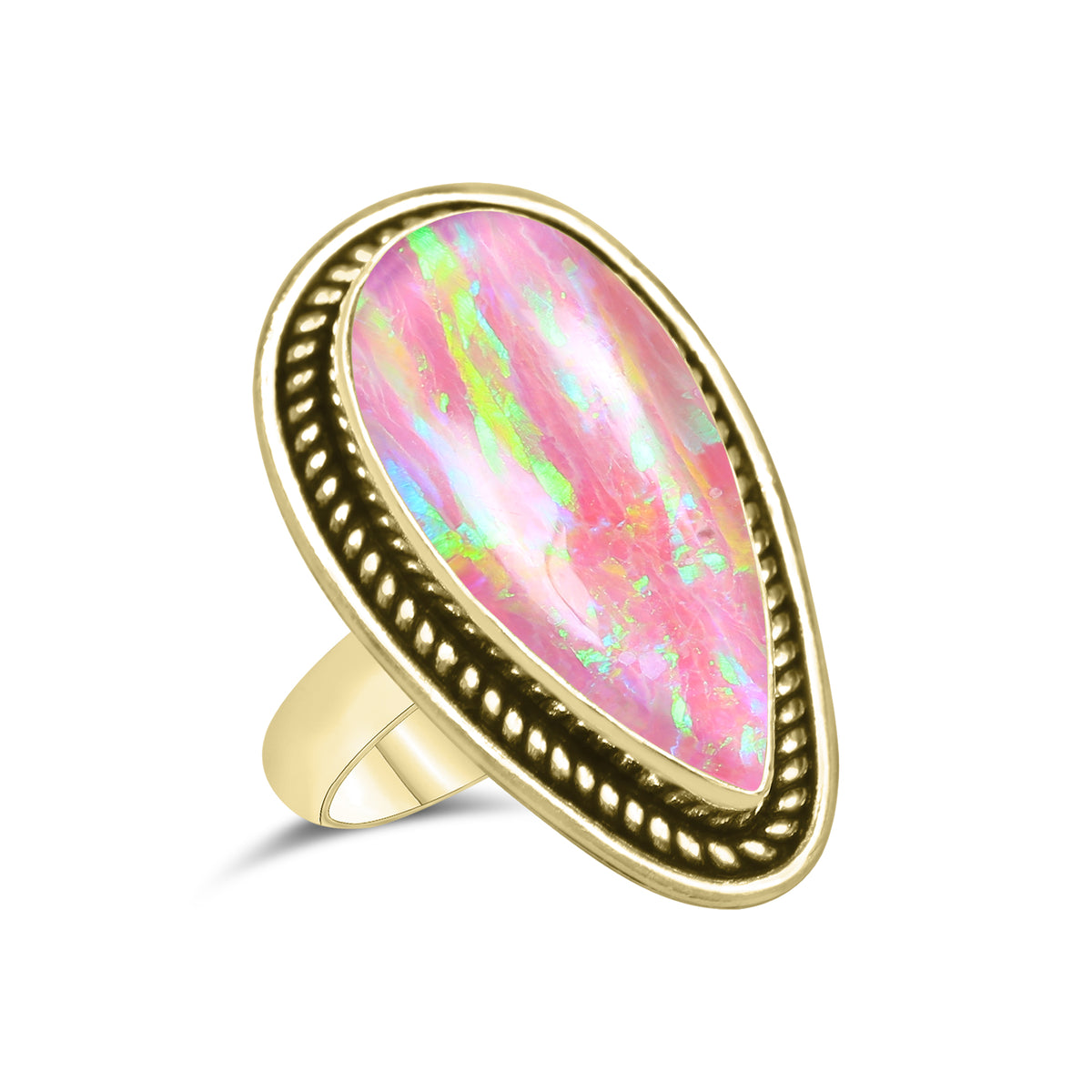 Oparex Nebula Opal Rings – Lab Created, Silver-Plated Brass | Wholesale - Made to Order