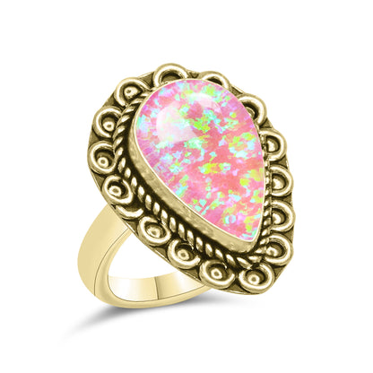 Oparex Nebula Opal Rings – Lab Created, Silver-Plated Brass | Wholesale - Made to Order