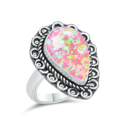 Oparex Nebula Opal Rings – Lab Created, Silver-Plated Brass | Wholesale - Made to Order