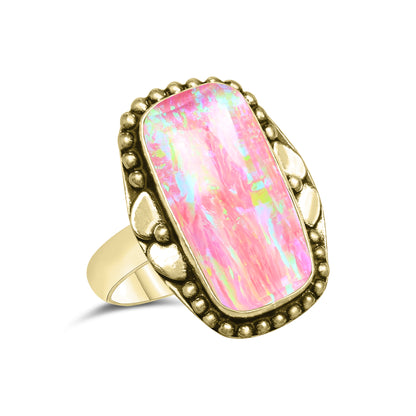 Oparex Nebula Opal Rings – Lab Created, Silver-Plated Brass | Wholesale - Made to Order