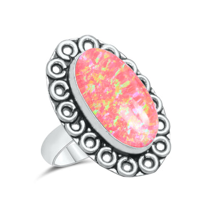 Oparex Nebula Opal Rings – Lab Created, Silver-Plated Brass | Wholesale - Made to Order