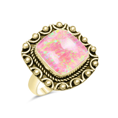 Oparex Nebula Opal Rings – Lab Created, Silver-Plated Brass | Wholesale - Made to Order