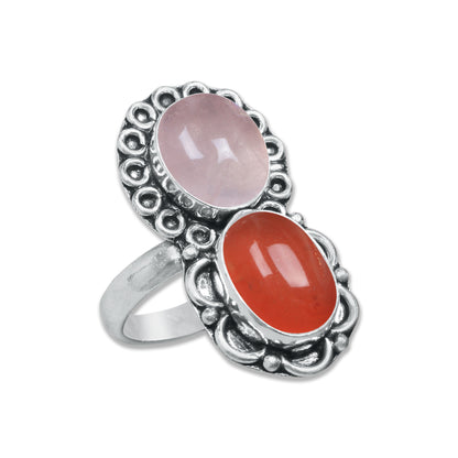Multi-Stone Rings – Silver-Plated, Handmade, Boho Gemstone Combinations (US Sizes 6–10, Non-Adjustable) | Wholesale