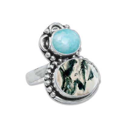Multi-Stone Rings – Silver-Plated, Handmade, Boho Gemstone Combinations (US Sizes 6–10, Non-Adjustable) | Wholesale