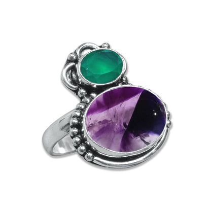 Multi-Stone Rings – Silver-Plated, Handmade, Boho Gemstone Combinations (US Sizes 6–10, Non-Adjustable) | Wholesale