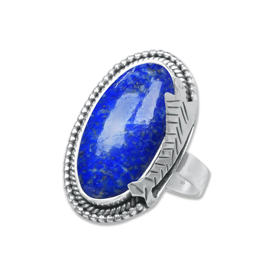 Lapis Lazuli Ring – Handmade | 925 Sterling Silver, Artisan Design, Boho Statement Jewelry (Made to Order)