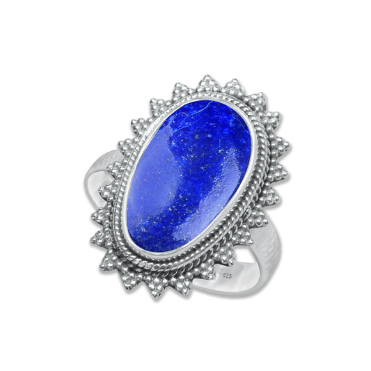 Lapis Lazuli Ring – Handmade | 925 Sterling Silver, Artisan Design, Boho Statement Jewelry (Made to Order)