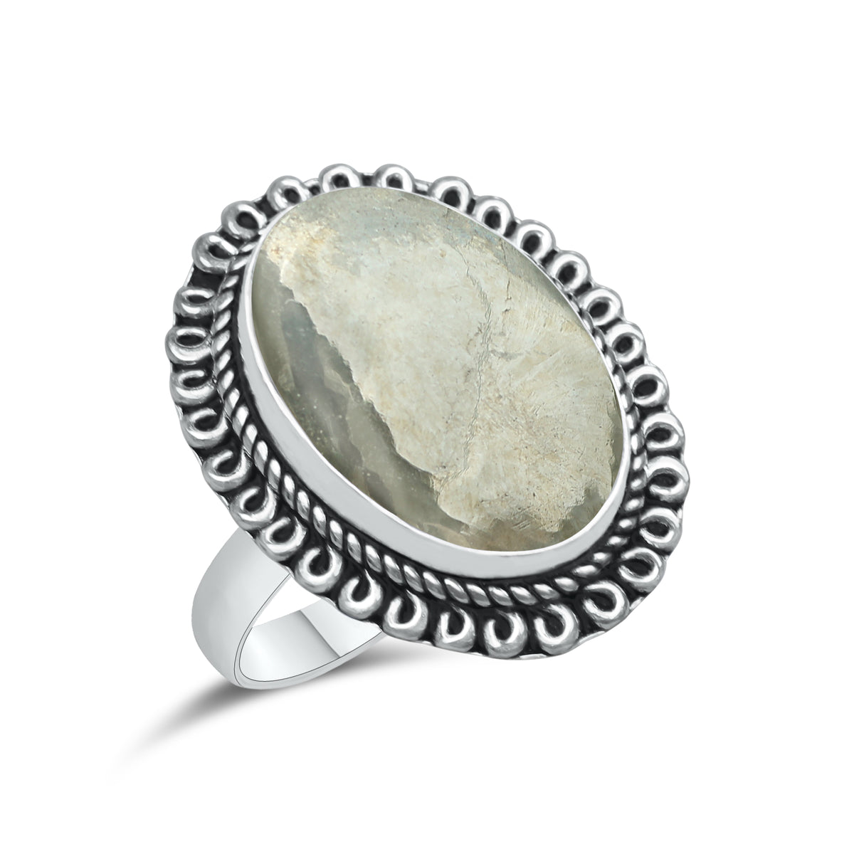 Pyrite Statement Rings | Bezel Set | AAA Quality - Silver Plated Brass