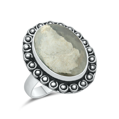 Pyrite Statement Rings | Bezel Set | AAA Quality - Silver Plated Brass