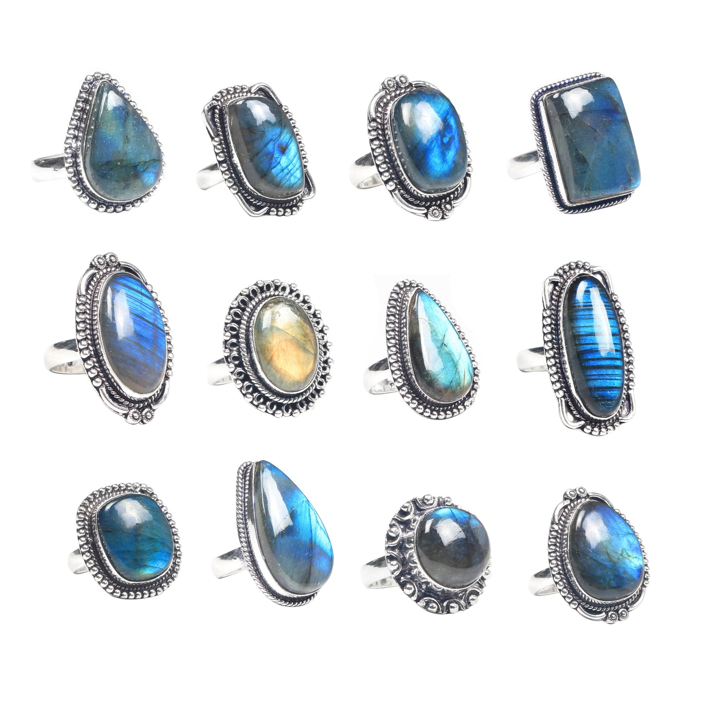 Bagues en cristal de labradorite pour femmes – Bagues tendance, style bohème, vente en gros