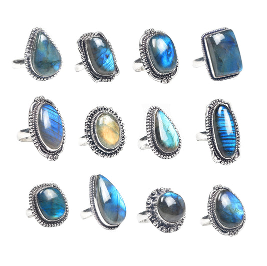 Bagues en cristal de labradorite pour femmes – Bagues tendance, style bohème, vente en gros