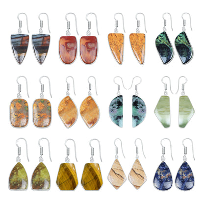 Boucles d'oreilles en cristal pour femmes - Plaqué argent, minimalistes, assorties et en gros