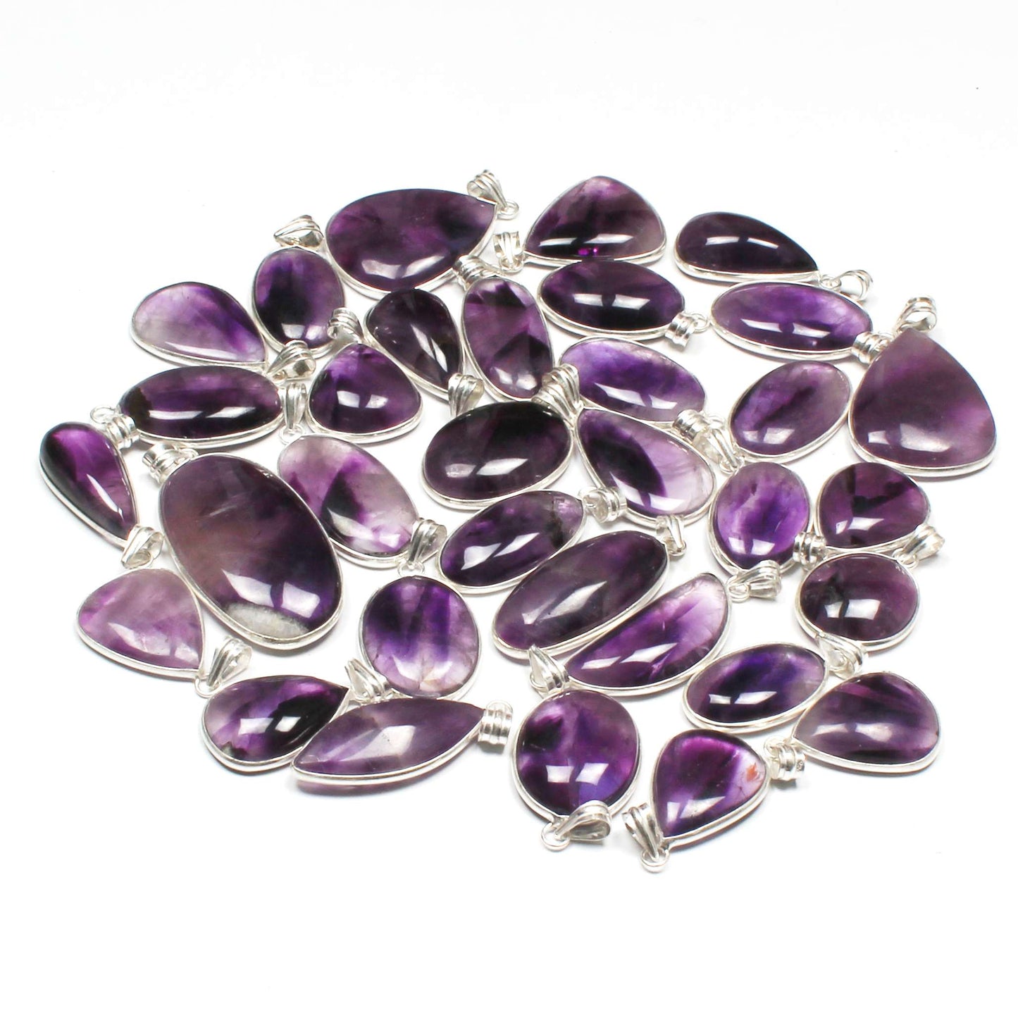 Natürliche Amethyst Anhänger Halskette Lila Amethyst Kristall Handgemachte Lünette Anhänger Halskette Für Frauen