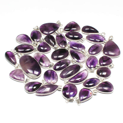 Natürliche Amethyst Anhänger Halskette Lila Amethyst Kristall Handgemachte Lünette Anhänger Halskette Für Frauen
