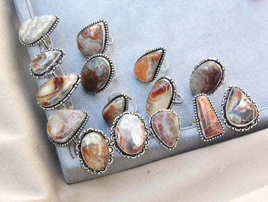 Damenringe Crazy Lace Achat Kristall handgefertigte Ringe Schmuck für Großhandelslose