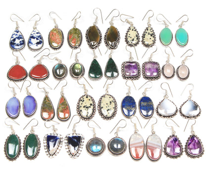Boucles d'oreilles bohèmes en cristal pour femme - Plaqué argent, design, chic, assorties et en gros