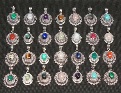Natural Assorted Gemstone Poison Pendants Necklace For Women Multi Color Crystal Handmade Wholesale Pendants For Bulk Sale
