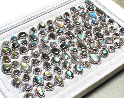 Bagues en cristal de labradorite pour femmes – Bagues tendance, style bohème, vente en gros