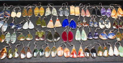 Boucles d'oreilles en cristal pour femmes - Plaqué argent, minimalistes, assorties et en gros