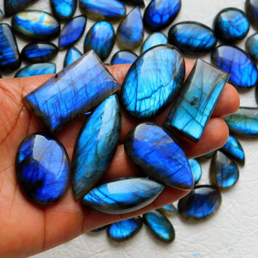 Labradorite Blue Loose Cabochons - Spectrolite, Assorted shapes and Sizes