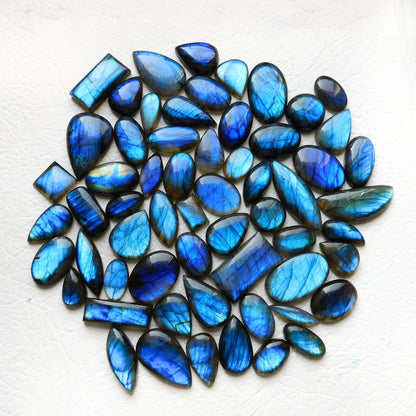 Labradorite Blue Loose Cabochons - Spectrolite, Assorted shapes and Sizes