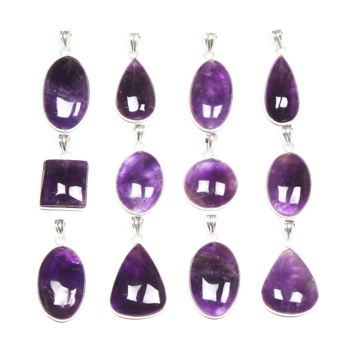 Natürliche Amethyst Anhänger Halskette Lila Amethyst Kristall Handgemachte Lünette Anhänger Halskette Für Frauen