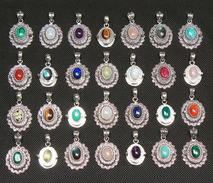 Natural Assorted Gemstone Poison Pendants Necklace For Women Multi Color Crystal Handmade Wholesale Pendants For Bulk Sale