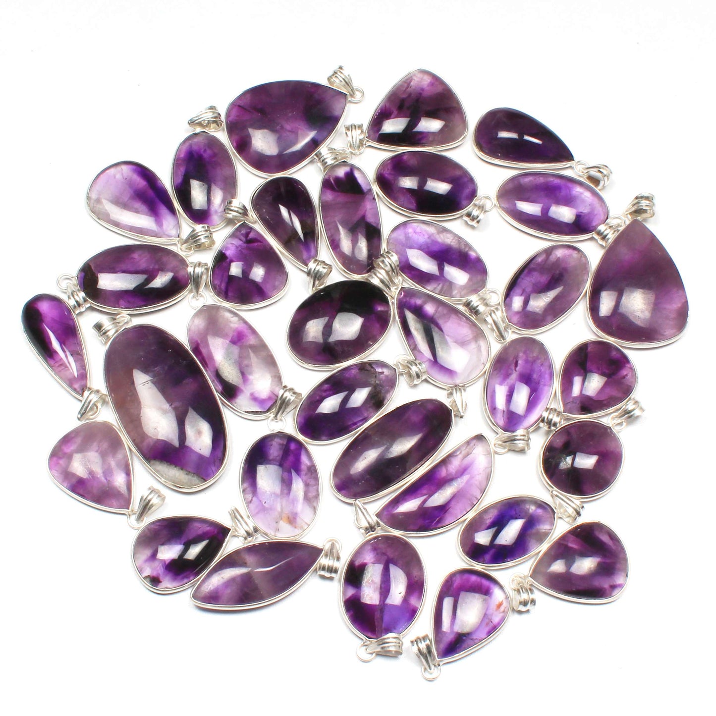 Natürliche Amethyst Anhänger Halskette Lila Amethyst Kristall Handgemachte Lünette Anhänger Halskette Für Frauen